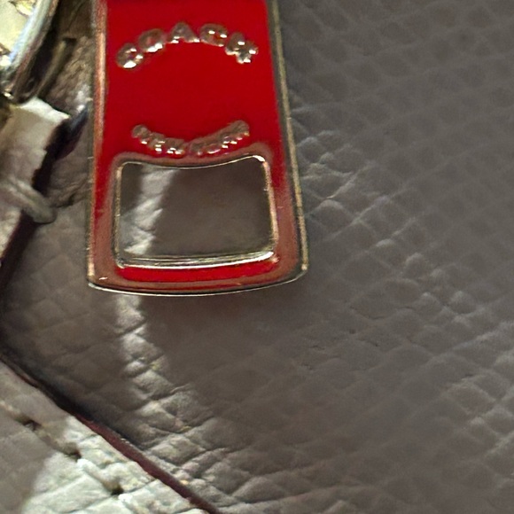 Coach Cora Domed Satchel Purse Leather Tote F34491 Grey Birch Chalk Bicolor - Picture 6 of 10